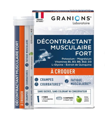Granions – Décontractant musculaire fort 2x15 comprimés à croquer