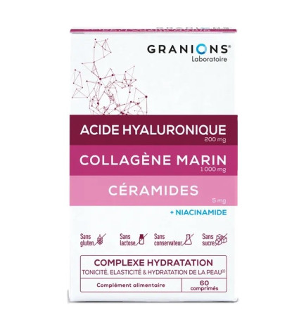 Granions – Complexe Hydratation – Tonicité, Elasticité & Hydratation Peau, 60 comprimés