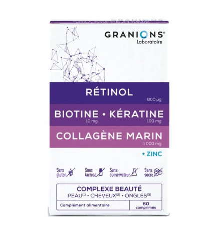 Granions – Complexe Beauté Peau – Cheveux – Ongles, 60 comprimés