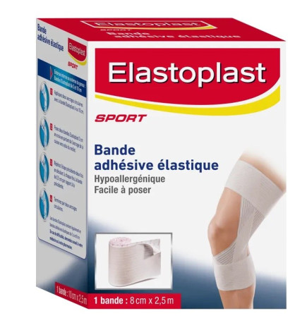 Elastoplast – Sport Bande Adhésive Élastique 8 cm x 2,5 m, 1 unité
