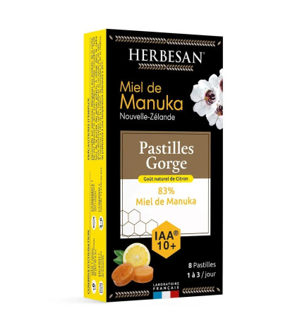 HERBESAN – Miel de Manuka Pastilles Gorge Citron, 8