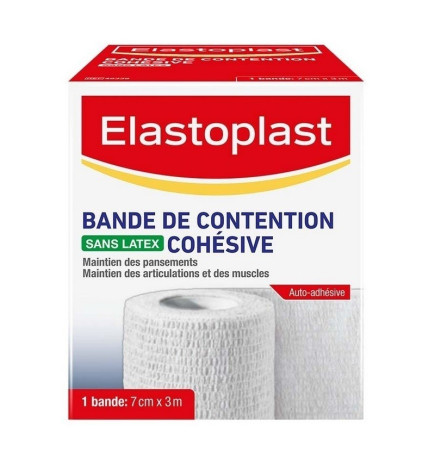 Elastoplast – Bande de Contention Cohésive Blanc 3 m x 7 cm