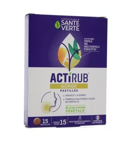 Santé Verte – Actirub Gorge Pastilles, 15 pastilles