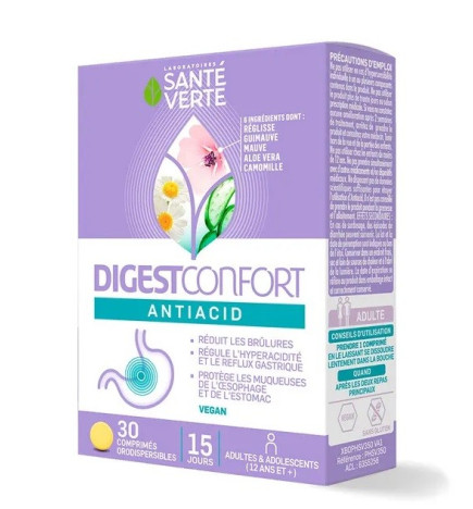Santé Verte – DigestConfort Antiacid Comprimés Orodispersibles, 30 comprimés
