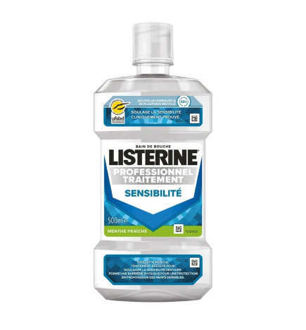 Listerine – Bain de Bouche Traitement Sensibilité Menthe Fraîche, 500 ml