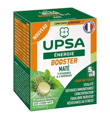 UPSA – Énergie Booster 5 en 1, 20 Comprimés Effervescents