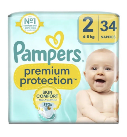 Pampers – Premium Couches Taille 2 (4-8 kg) x34