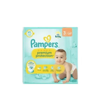 Pampers – Premium Protection Couches Taille 3 (6-10 kg) x29 unités