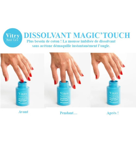 Vitry – Dissolvant Magic Touch Sans Coton, 75 ml