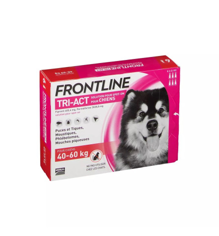 Frontline – Tri-Act Chien +40 kg, 6 pipettes