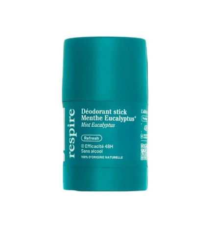 Respire – Déodorant Efficacité 48h Menthe Eucalyptus Stick, 50 g