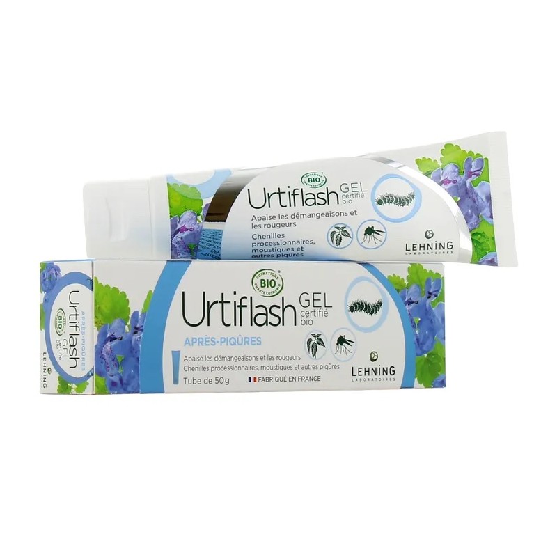 Lehning Urtiflash  - Gel Après-Piqûres Bio - Démangeaisons et Rougeurs, 50g