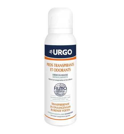 URGO – Crème en Mousse Rééquilibrante Pieds Transpirants et Odorants, 125 ml