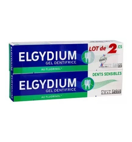 Elgydium – gel dentifrice dents sensibles, lot 2 × 75 ml