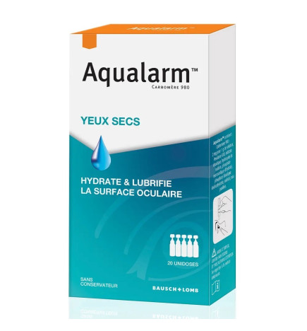 BAUSCH&LOMB – Aqualarm fluide lubrifiant hydratant surface oculaire, 20 unidoses