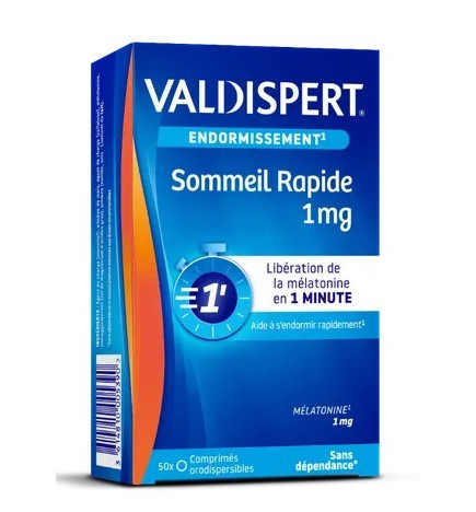 VALDISPERT – Sommeil rapide 1 mg mélatonine 1 mg, 50 comprimés orodispersibles