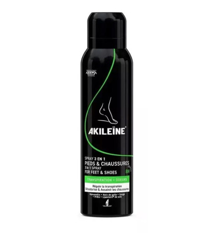 AKILEINE – Spray Noir 3 En 1 Pieds & Chaussures, 150ml