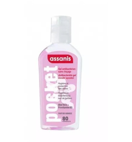 ASSANIS – Gel Antibactérien Sans Rinçage Amande, 80 ml