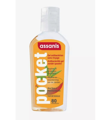ASSANIS – Gel Antibactérien Sans Rinçage Mangue, 80 ml