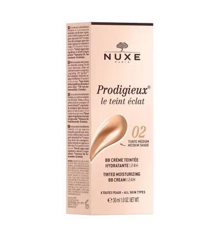 Nuxe – Prodigieux BB Crème Teintée Hydratante, 30 ml – Teinte : 02 Teinte Medium