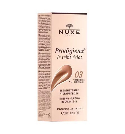 Nuxe – Prodigieux BB Crème Teintée Hydratante, 30 ml – Teinte : 03 Teinte Foncée