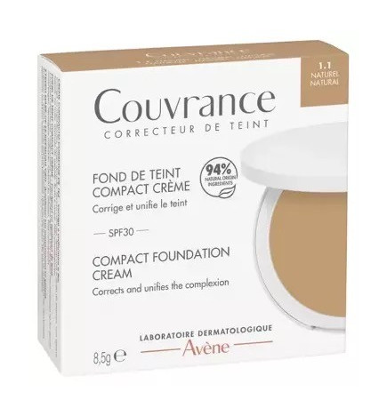 AVENE – Couvrance Fond de teint compact SPF 30 Teinte 1.1 Naturel, 8,5 g