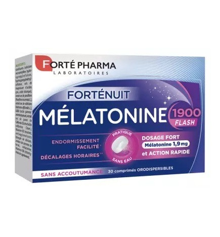 Forté Pharma – Forténuit Mélatonine 1900 Flash, 30 comprimés