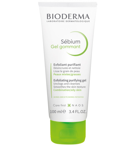 Bioderma – Sébium gel gommant, gel exfoliant purifiant peaux mixtes à grasses, 100 ml