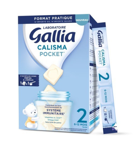 Gallia – Calisma Pocket Lait 2ème Âge – 6 à 12 mois – 21 sachets de 5 doses