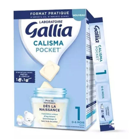 Gallia – Calisma Pocket Lait 1er Âge – 0 à 6 mois – 21 sachets de 5 doses