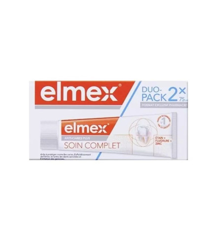 Elmex – Anti-caries Plus dentifrice soin complet, lot de 2 x 75 ml