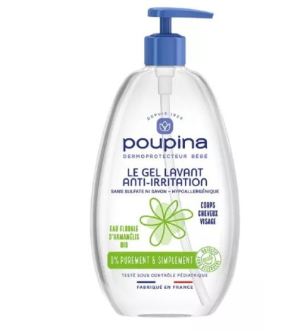 Poupina – Gel lavant anti-irritation, 485 ml