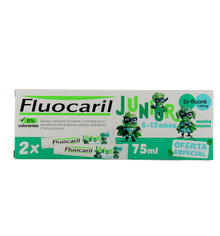Fluocaril – Junior Dentifrice Menthe Douce, lot de 2 x 75 ml