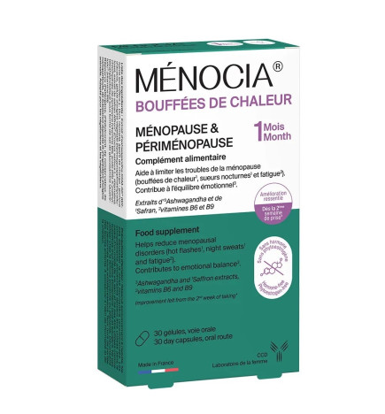 Ménocia – Bouffées de Chaleur Ménopause & Périménopause, 30 Gélules