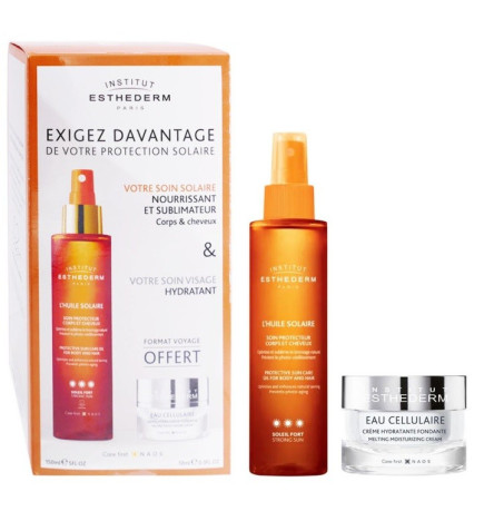 Esthederm – Coffret Huile Solaire + Crème Hydratante Eau Cellulaire, coffret