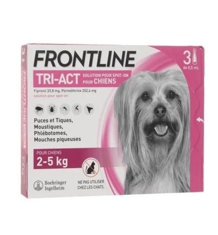 Frontline – Tri-Act Chien (2-5 kg), boîte de 3 pipettes