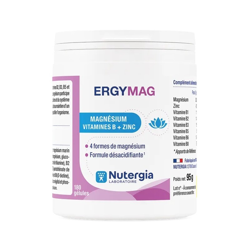 Nutergia – Ergymag, complément alimentaire magnésium & vitamines B, 180 gélules