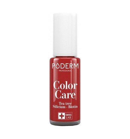 Poderm – Color Care vernis à ongles soin Tea Tree rouge allure, 8 ml