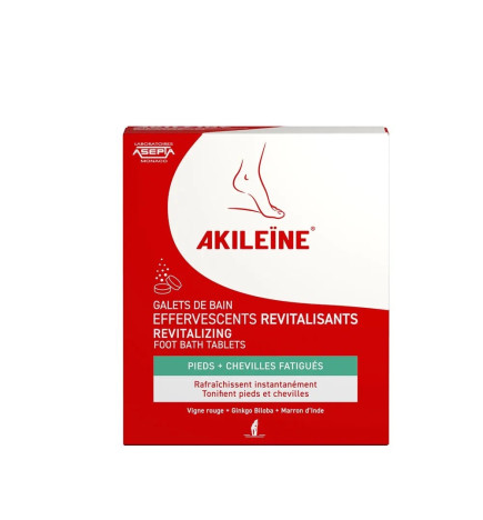 AKILEINE – Galets De Bain Effervescents Revitalisants Pieds & Chevilles Fatigués, 6x20g