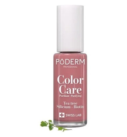 Poderm – Color Care vernis à ongles soin Tea Tree bois de rose, 8 ml