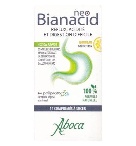 NEOBIANACID – Reflux, Acidité et Digestion Difficile, 14 Comprimés à Sucer Citron