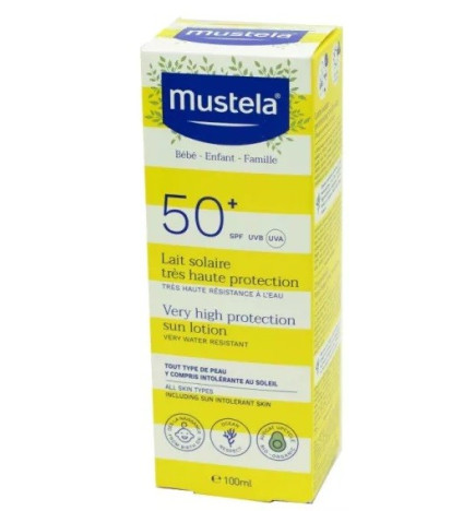 Mustela – Lait Solaire Très Haute Protection SPF50+ 100 ml Visage et Corps