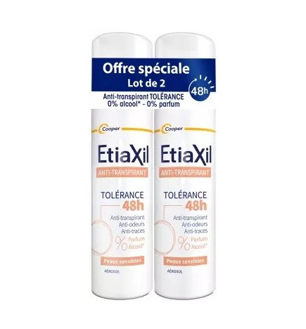 ETIAXIL – Anti-transpirant tolérance 48 h, lot de 2 x 150 ml