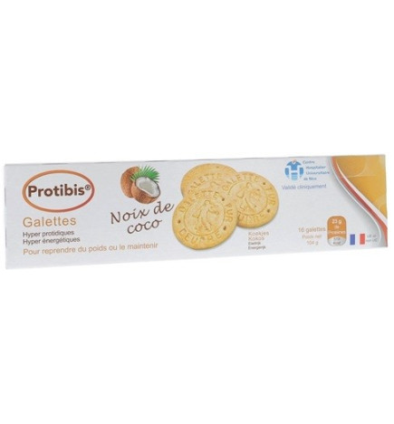 Protibis – Galettes à la noix de coco HP/HC Nutrisens, boîte de 16 galettes