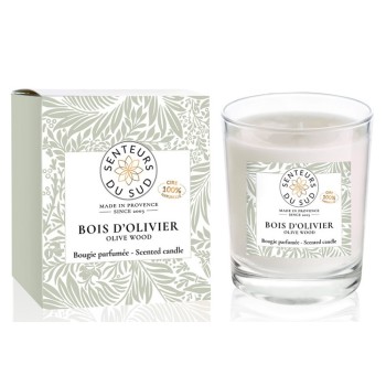 Senteur du Sud – Grande Bougie Parfumée Bois d’Olivier, 140 g