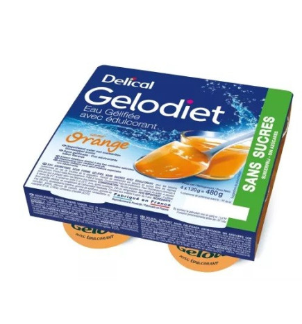 Delical – Eau Gélifiée Édulcorant Orange 4P/120G