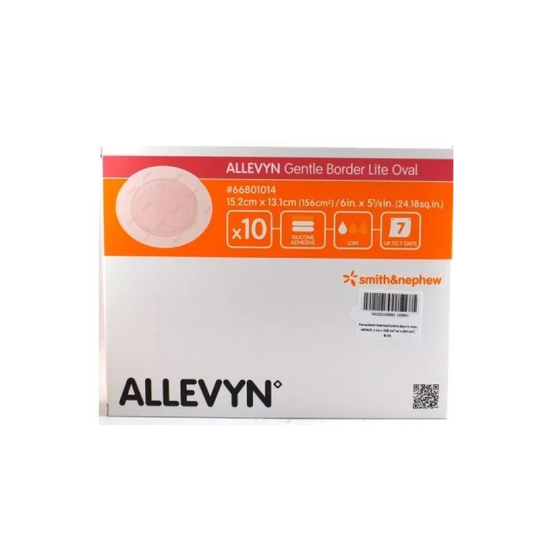 Allevyn Gentle Border Lite Oval Pansements 15.2x13.1cm x10