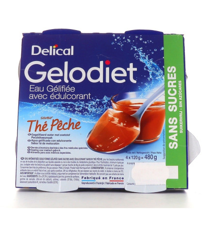 Delical – Eau Gélifiée Thé/Pèche 4X120G