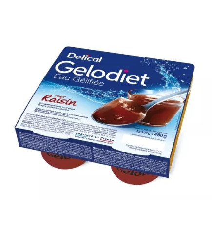 Delical – Eau Gélifiée Raisin 4X120G