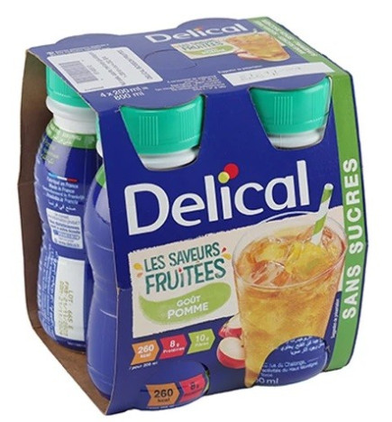 Delical – Boisson Sans Sucres Pomme 4 x 200 ml